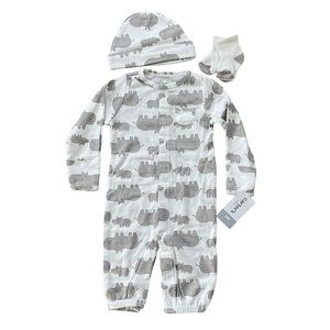 Carters One piece Matching Hippo Set